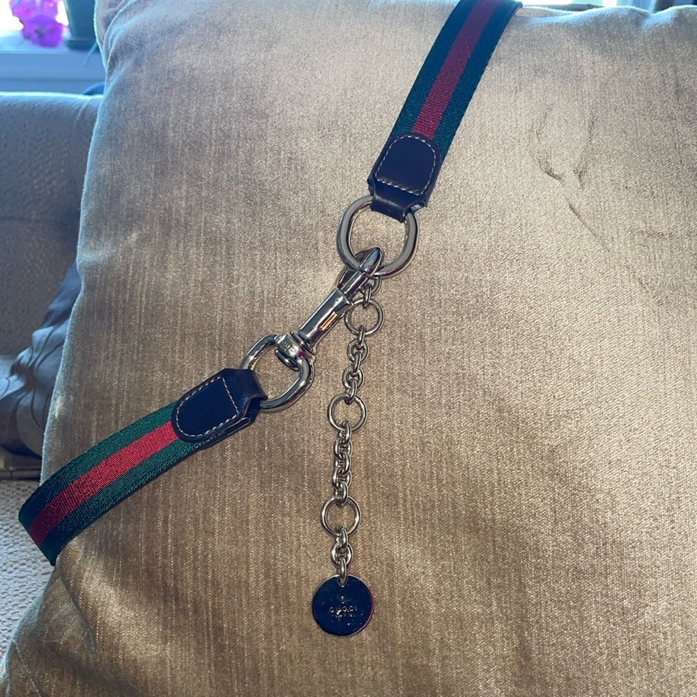 NWOT Gucci web & chain belt